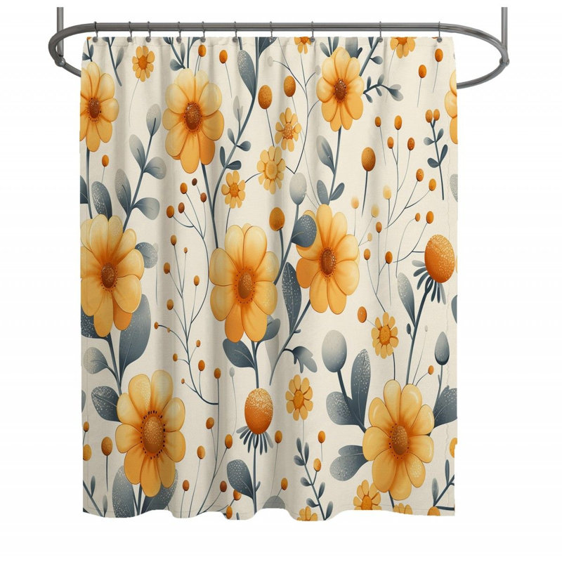 Rideau de douche floral - Décoration de salle de bain botanique-13104, H 93 po x l 70 po