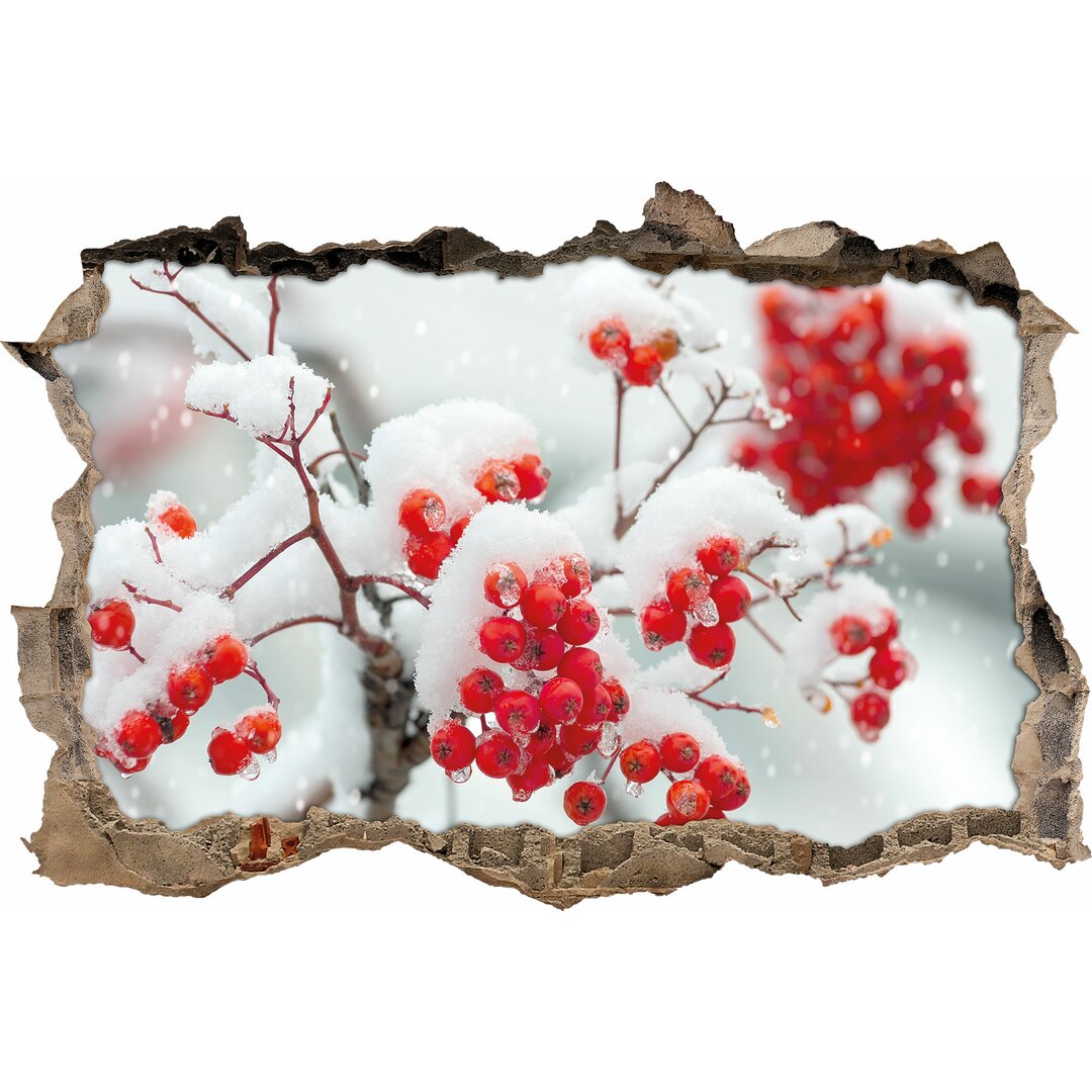 Wandtattoo Vogelbeeren im Schnee