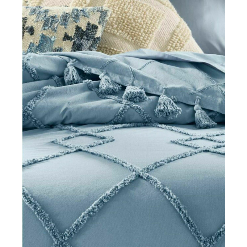 Lucky Brand Diamond Tuft Queen Bed Cover, Queen/blue