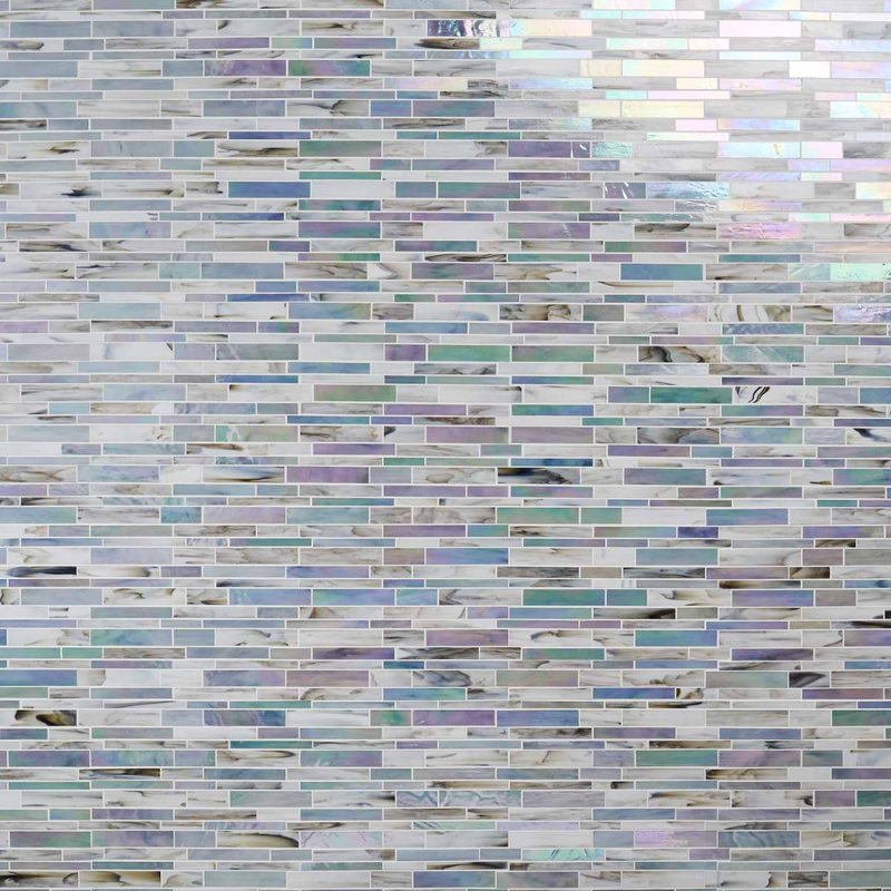Matchstix Multicolor Glass Polished Mosaic Tile, Kismet