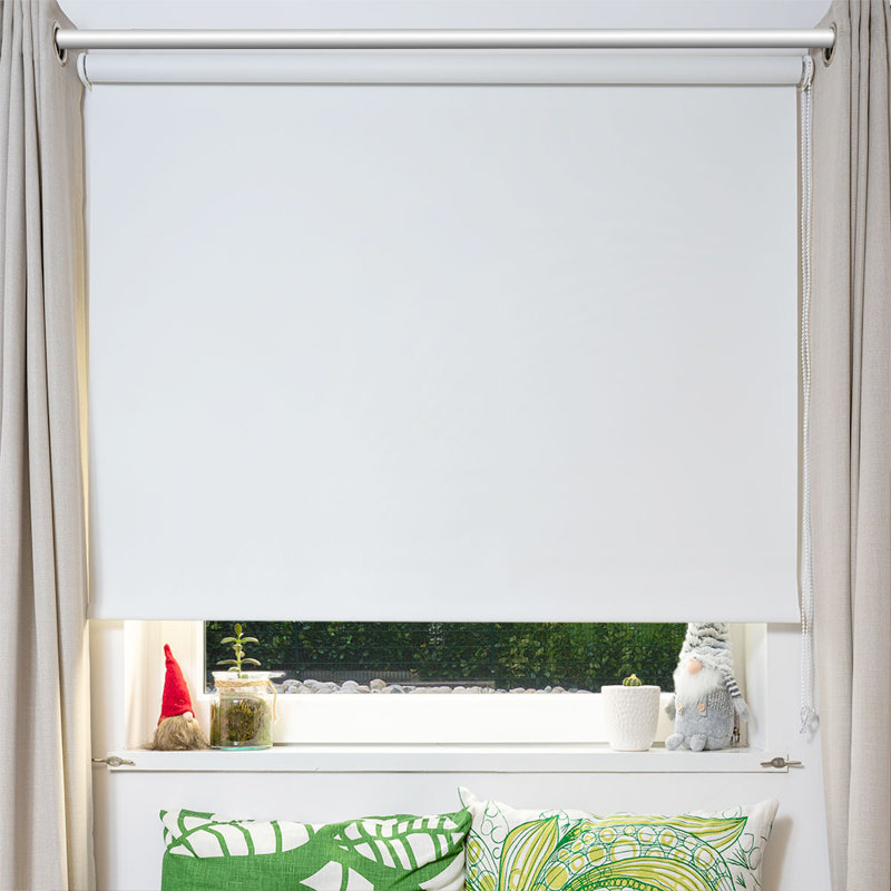 Cut to Size Blackout Roller Blind, White, 195 cm L x 80 cm W