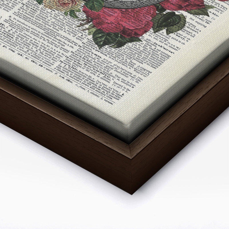 Fleurs et œil anatomique, Canevas, Brown Framed, 11"H x 14"W