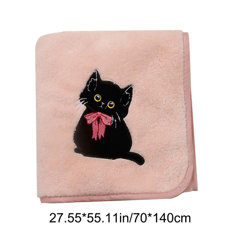 Serviette de bain à motif de chats mignons pour adultes Douce et très absorbante Une serviette portable indispensable pour se baigner et voyager à la maison