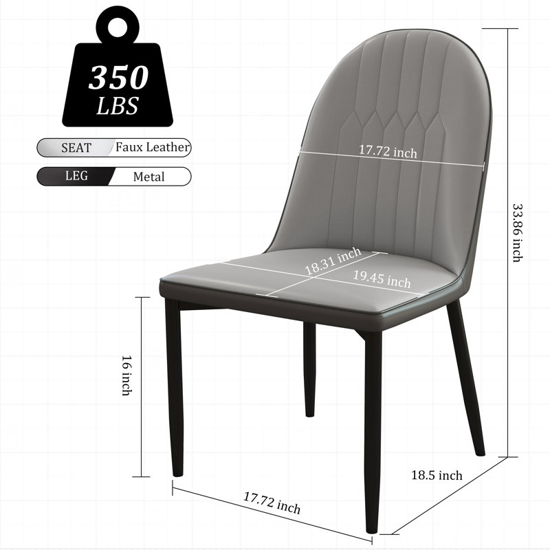 Chaise rembourrée en similicuir, Gris