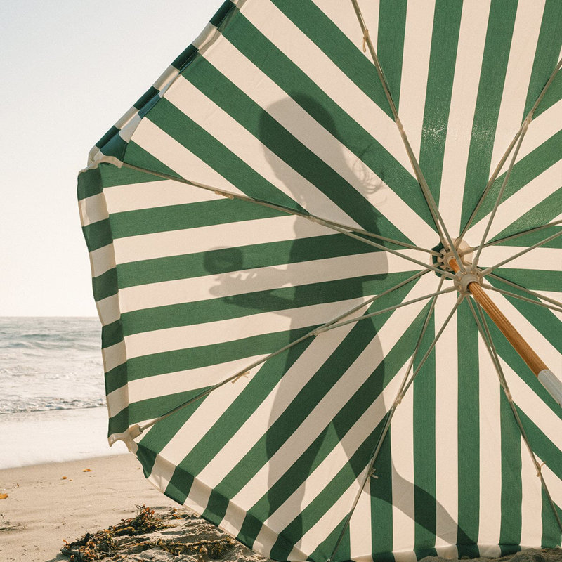 Amalfi Umbrella, Dark Green/ White 