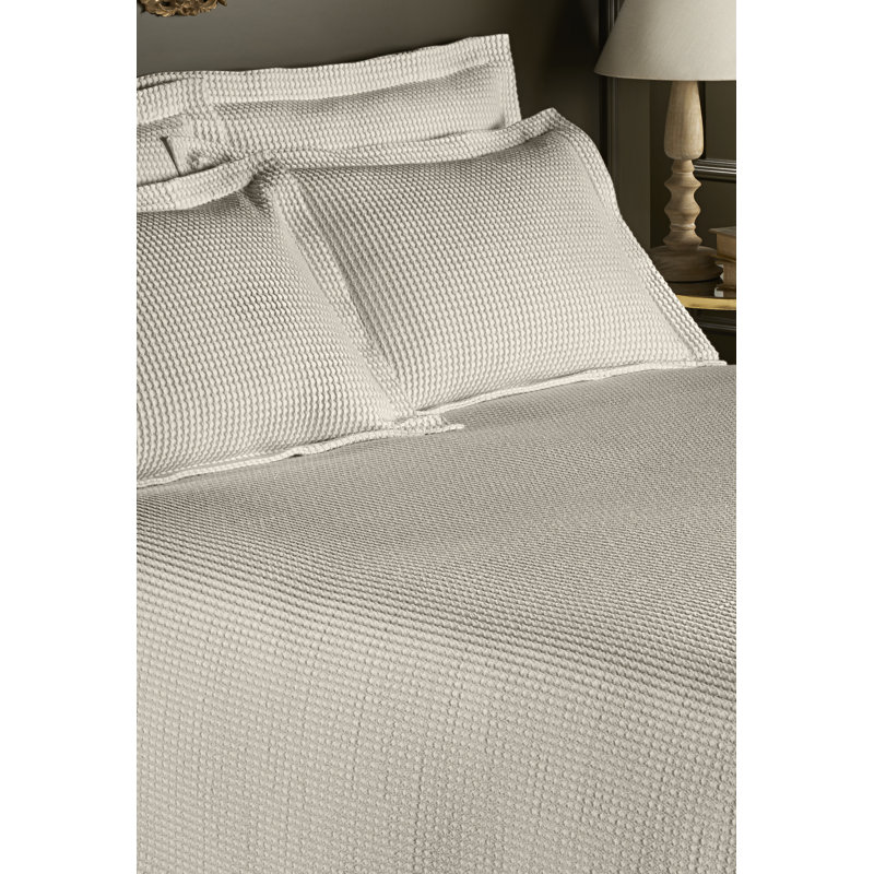 Locke Cotton Blend Solid Colour Bedspread, Cream, 270 x 270cm Bedspread