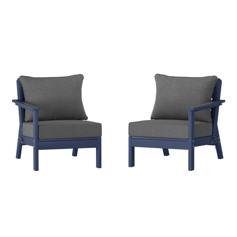 Ensemble de sièges profonds avec coussins, Marine, Gray
