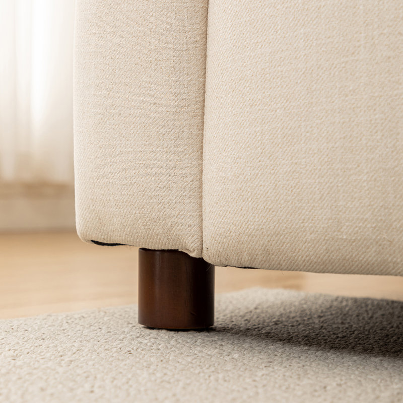 Canapé modulaire 3 pièces Duvall - Tissu de performance naturel avec polyester recyclé, Polyester crème