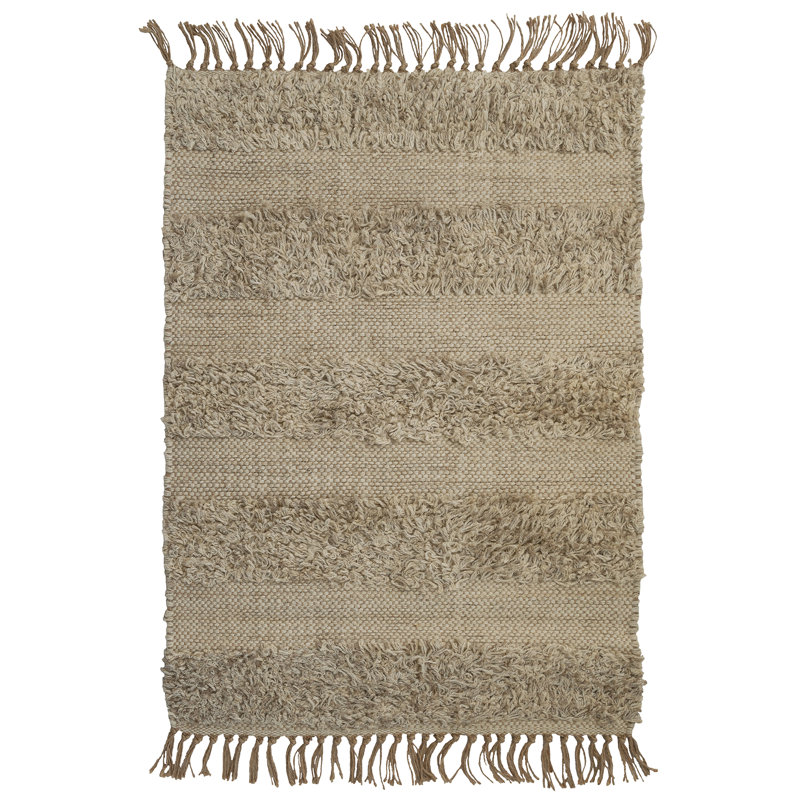 Tapis beige en jute tissé à la main et à plat, Rectangle 2 pi x 3 pi