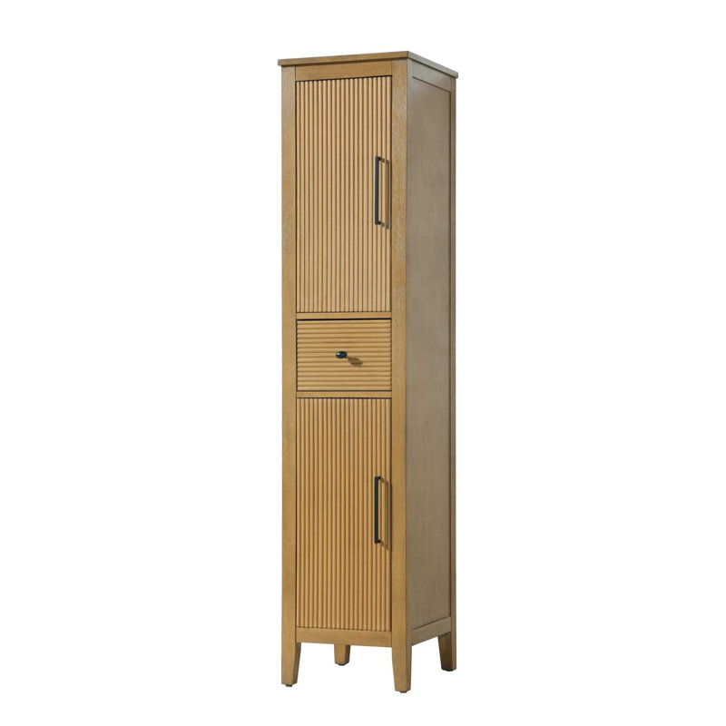 Armoire de rangement pour salle de bain, H 72 po x l 16 po x P 18 po, Miel et teck