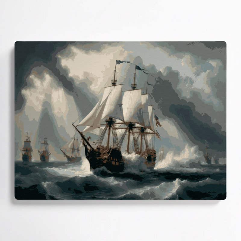 Art nautique gris, histoire nautique marine, H 20 po x l 30 po