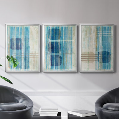 " Blue Blue Horizon I " 3 - Pieces Painting Print