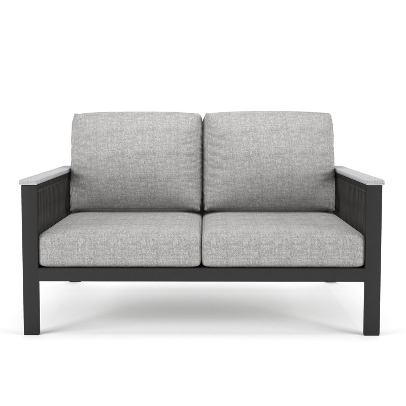 Causeuse d'extérieur 55 po avec coussins Sunbrella® Townsend, Toile granit Sunbrella®, Grey/White