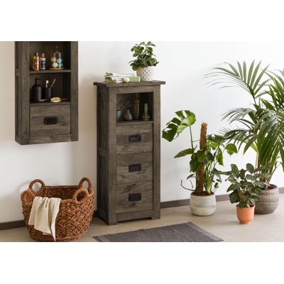 Railway Solid Wood 50 cm W Chest of 3 Drawers