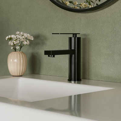 Robinet de salle de bain à un trou, robinet de salle de bain à poignée simple avec drain