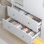 Armoire 3 portes avec 2 tiroirs et tablettes et lumières DEL-94374947