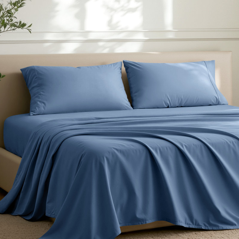 Microfiber Pillowcase Set Envelope Closure, California King Pillow Case, Coronet Blue