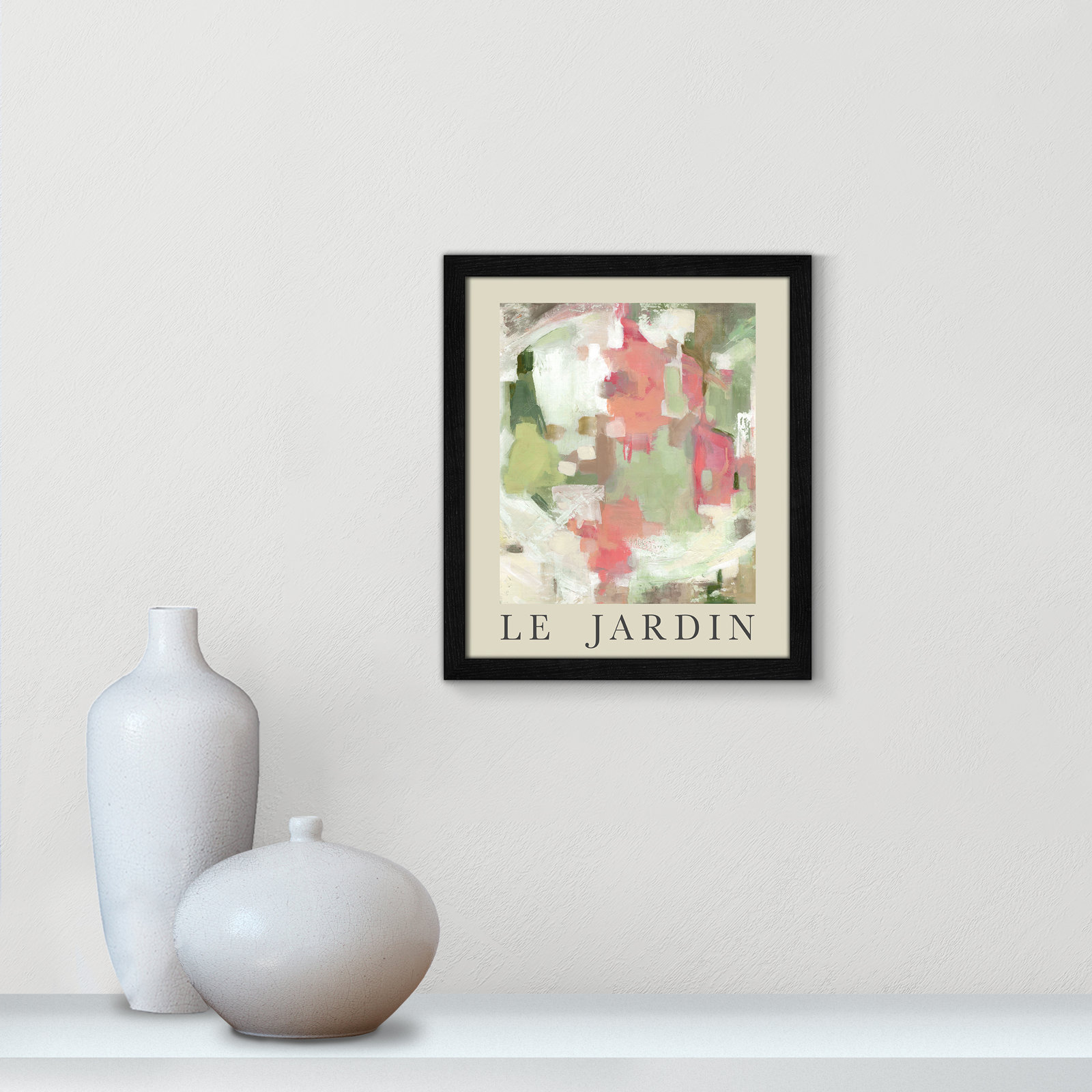 Botanical Poster Collection "Le Jardin" Print by Carol Robinson, No, Black Single Picture Frame, 15" H x 13" W x 0.75" D