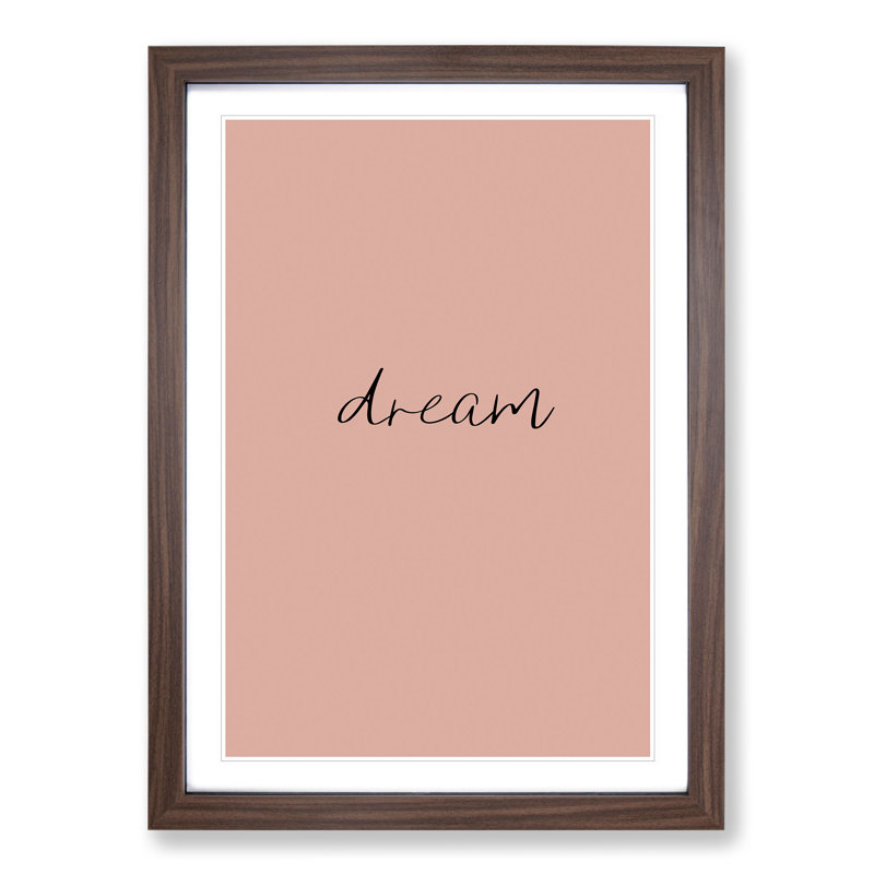 Dream - Picture Frame Typography, 48cm H x 36cm W x 2cm D, Walnut