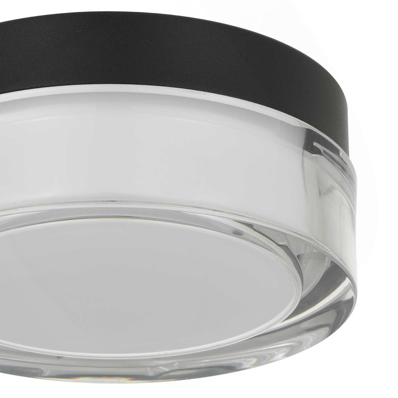 Plafonnier encastré DEL noir 6 pouces, H 2,5 po x l 6 po x P 6 po, Noir