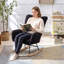 Fauteuil berçant à oreilles en tissu Teddy avec poche de rangement latérale, chaise berçante d'allaitement douce et confortable, base en bois massif robuste et sécuritaire, chaise d'appoint polyvalente pour chambre de bébé et salon, brun-1686319661
