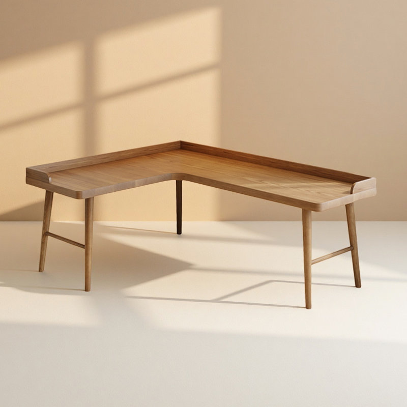 Bureau simple en bois massif en forme de L, H 29,53 po x l 78,74 po x P 55,12 po