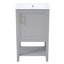 Meuble-lavabo de 20 po avec lavabo, armoire de salle de bain avec porte à fermeture douce, support de rangement et tablette ouverte-619285141