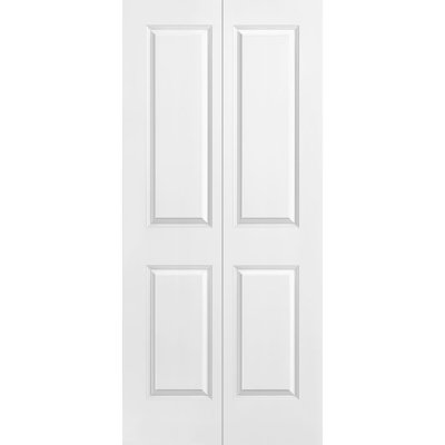 Paneled Manufactured Wood Primed 2-Panel Square Top Interior Bi-Fold Door