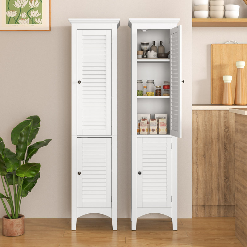 Nixin Freestanding Linen Cabinet, White