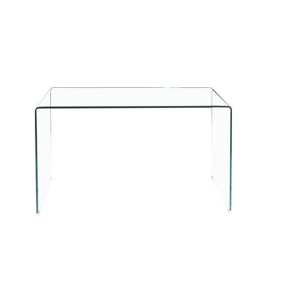 Console de salon transparente avec coins arrondis - Élégante et pratique Facile à nettoyer, entretenir, dégager la table, apparence simple, multi-usage pour la surface de la maison