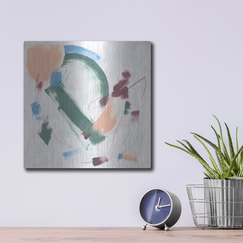 Art mural en métal luxueux «Jade Mobile 2» par June Erica Vess, 12 po x 12 po, H 12 po x l 12 po
