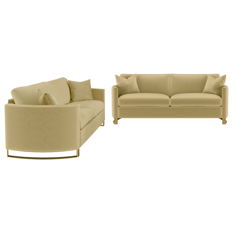Ensemble de canapé rembourré 2 pièces Deelynn, Brun, 2 Pieces: Sofa, Loveseat