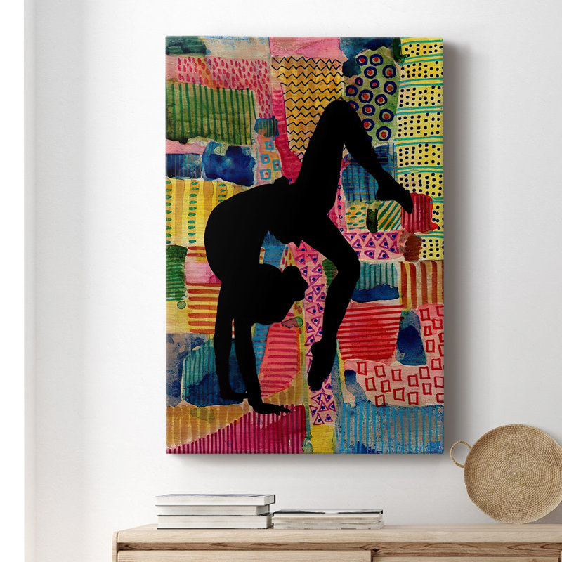 Patchwork Athlète I, reproduction d'art sur toile tendue, H 18 po x l 12 po x P 1,5 po