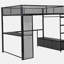 Lit superposé double en métal avec DEL, bureau, garde-robe ouvert et 3 tiroirs de rangement pour la literie-121110448