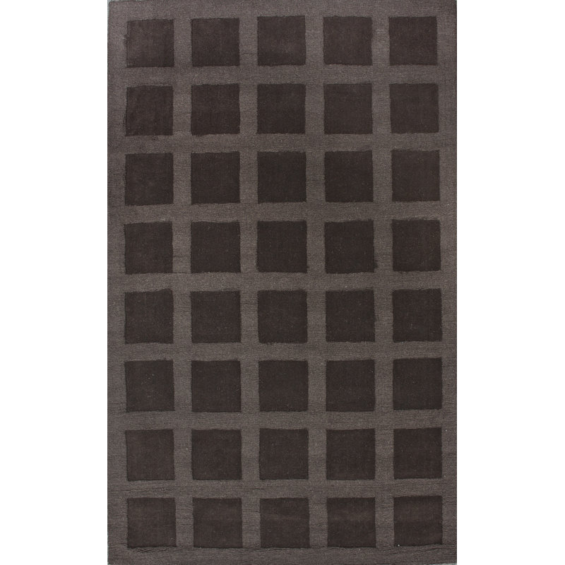 Tapis brun à motif de croquis, Rectangle 8 pi x 10 pi