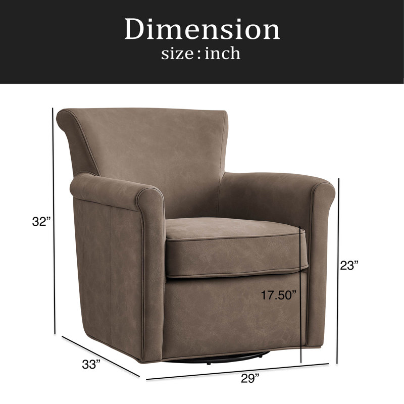Fauteuil d'appoint pivotant en similicuir, Espresso