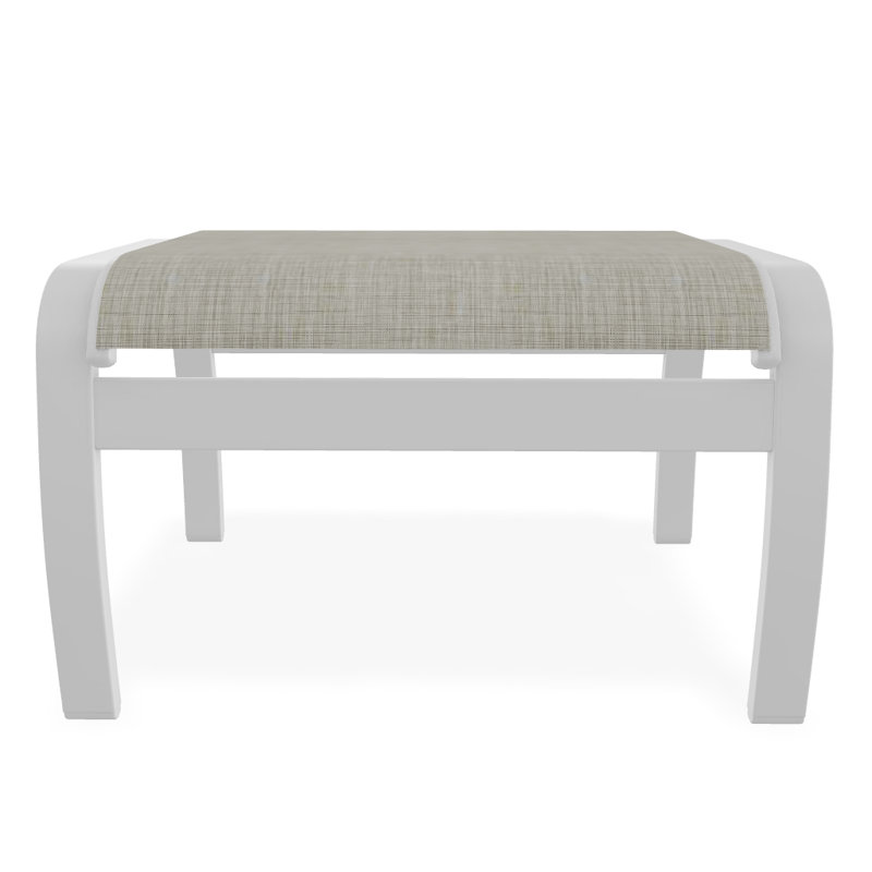 Repose-pieds d'extérieur avec coussin Askar, Ella, Blanc texturé