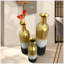 Ensemble de 3 vases de sol décoratifs en métal avec motif de feuilles, grands vases blancs, dorés et noirs pour la décoration de salon et de vestibule