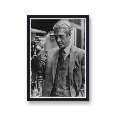 Steve Mcqueen a Toast the Thomas Crown Affair 1 Piece Single Picture Frame Wall Art