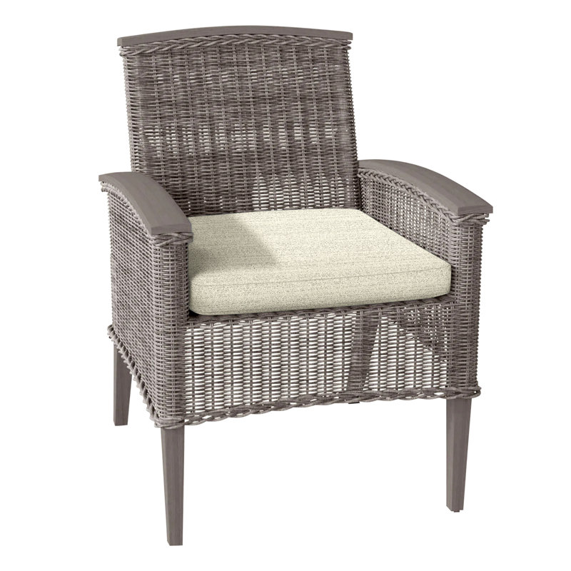 Astoria Patio Dining Armchair with Cushions, No Welt, Oyster, Verona Silver