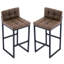 Tabouret de bar et de comptoir rembourré à dossier bas avec structure en métal épaissie pour îlot de cuisine-92115244-91899105-92115245