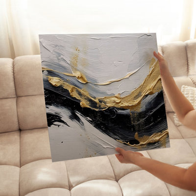 Abstract Golden Dreams Modern Unframed Art Print