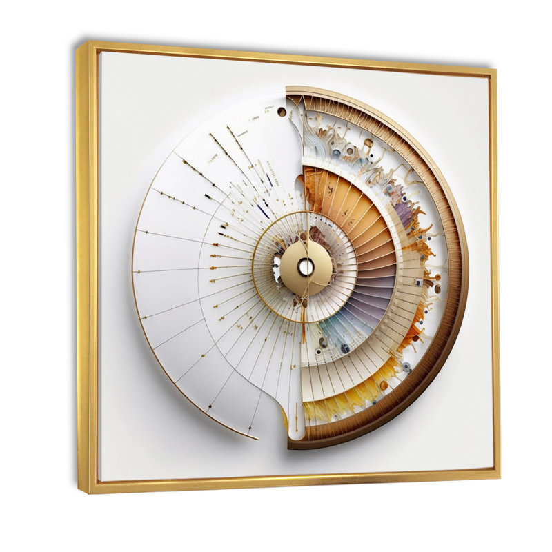 «Caclulation The Universe Spiral Illustration», reproduction sur toile, 36" H x 36" W, Cadre flottant doré