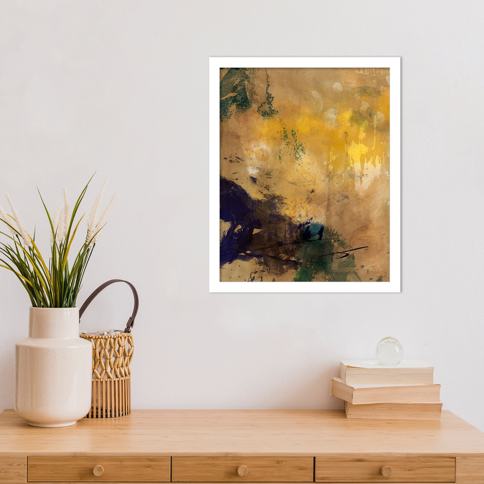 Flagler "Amber Haze II" Print, White, 17" H x 14" W