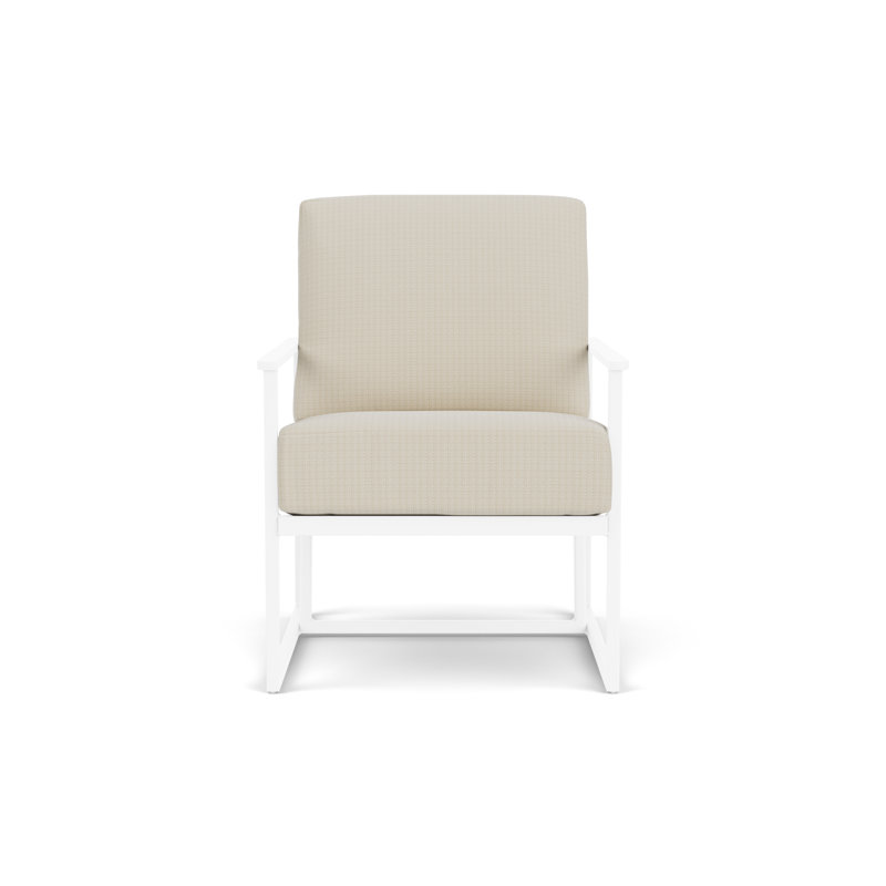 Summit Outdoor Lounge Chair, White, Matte White, Beach Natural