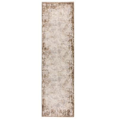 Abrienne Soft Shiny Border Beige Rug