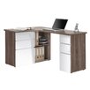 Modern wood and white office computer desk
