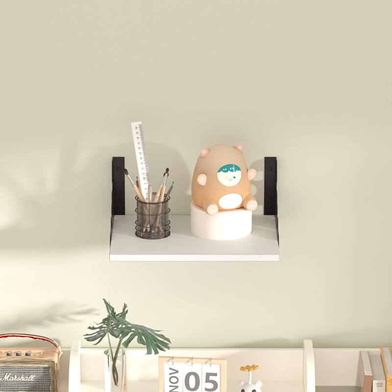 2 Pcs Deep Floating Shelves,Wood Wall Storage Shelves,12 Inch Deep Floating Shelves for Living Room,Retro, White