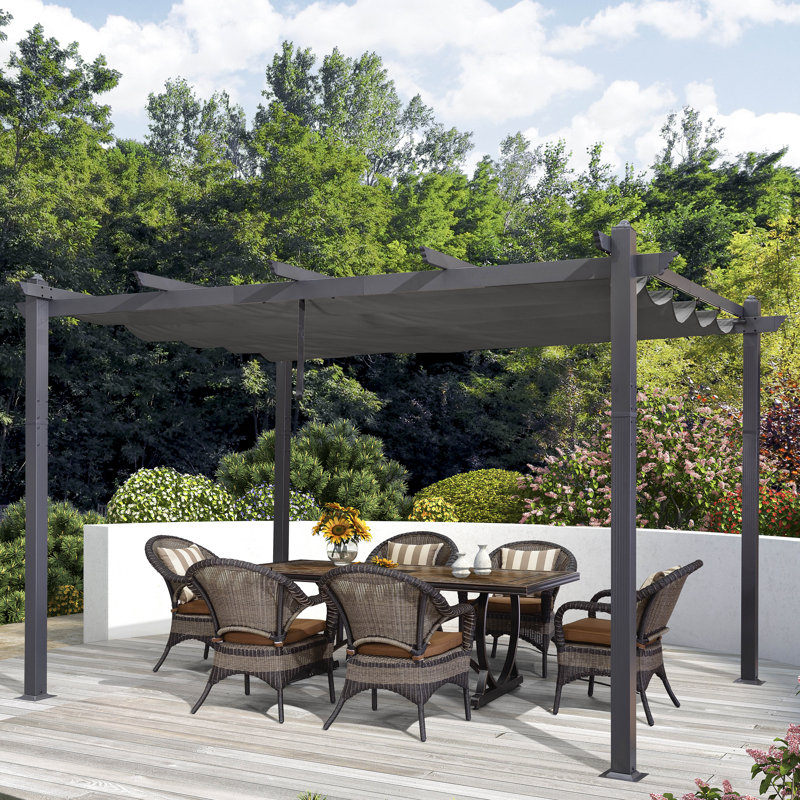 4m x 3m Aluminium Pergola, Grey
