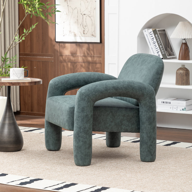 Iryanna Upholstered Faux Leather Armchair, Navy